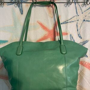 HOBO Green Leather Tote Bag